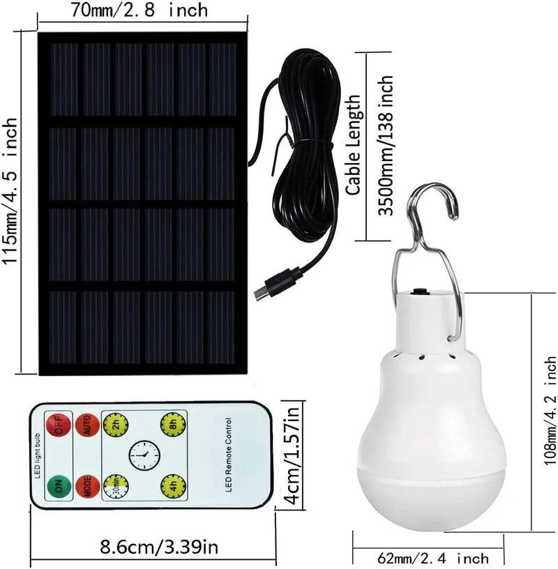 Lâmpada Solar LED (Prova d'água, Portátil e Poderosa)