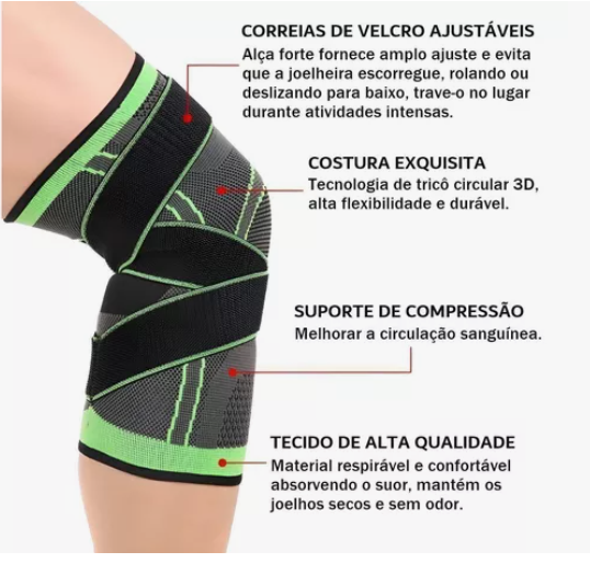 Joelheira de Compressão – Alivia Dor / Suporte para Seus Movimentos!